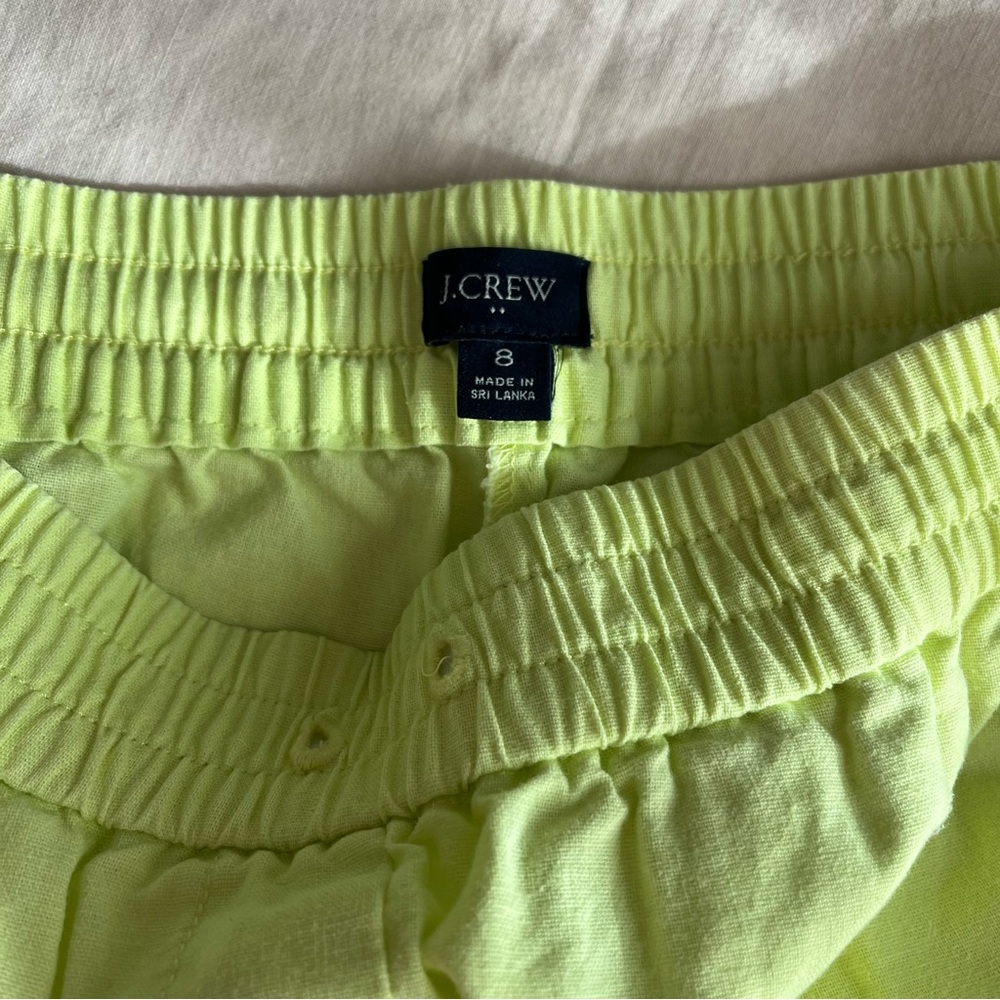 J.Crew• Linen Blend Neon Yellow Pants• Sz 8 - Picture 3 of 7